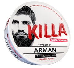 Killa Energy Watermelon - 20 energy pouches, 75mg per pouch, zero nicotine