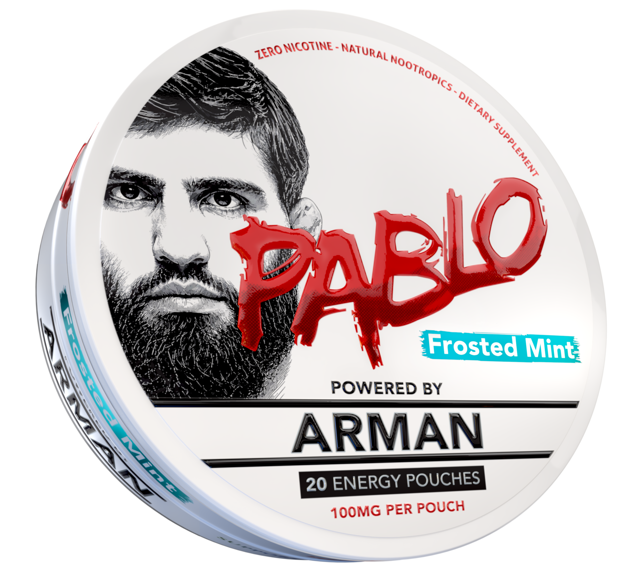 Pablo Energy Frosted Mint - 20 energy pouches, 100mg per pouch, zero nicotine
