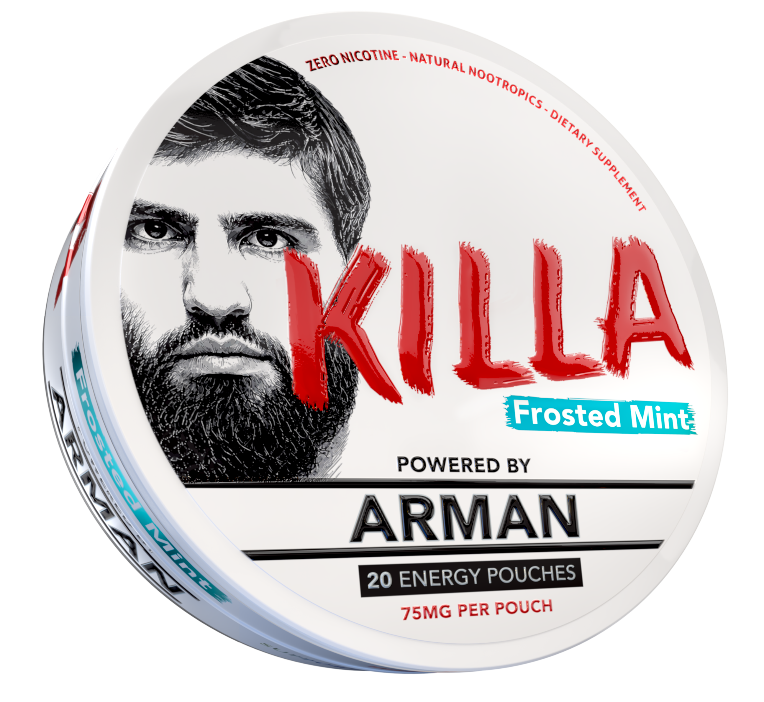 Killa Energy Frosted Mint - 20 energy pouches, 75mg per pouch, zero nicotine